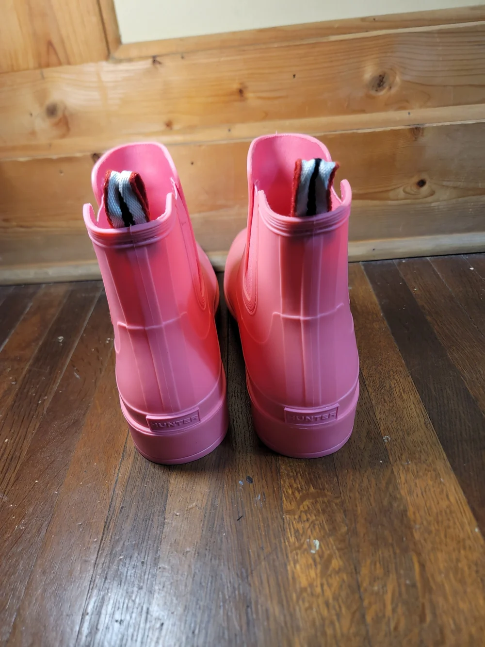 Hunter Pink Chelsea Rain Ankle Boots